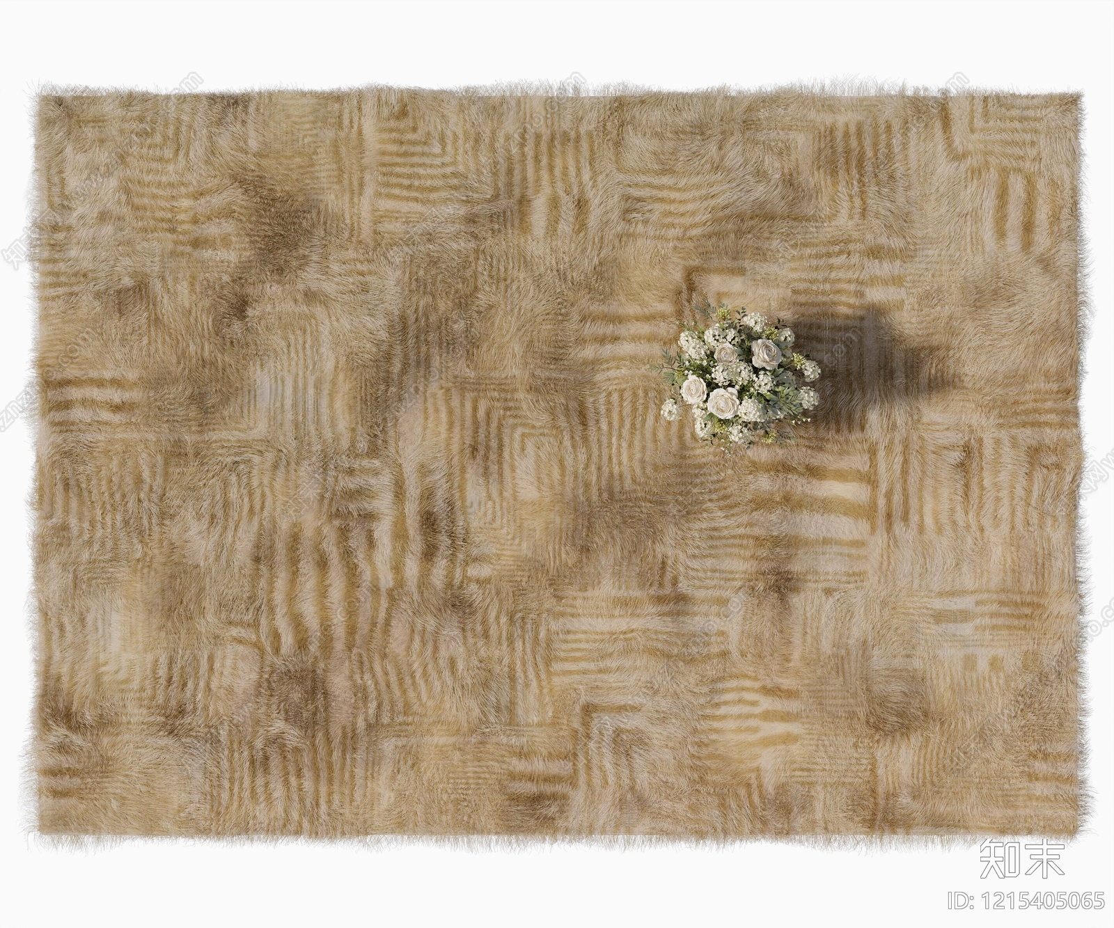奶油风毛绒地毯3D模型下载【ID:1215405065】