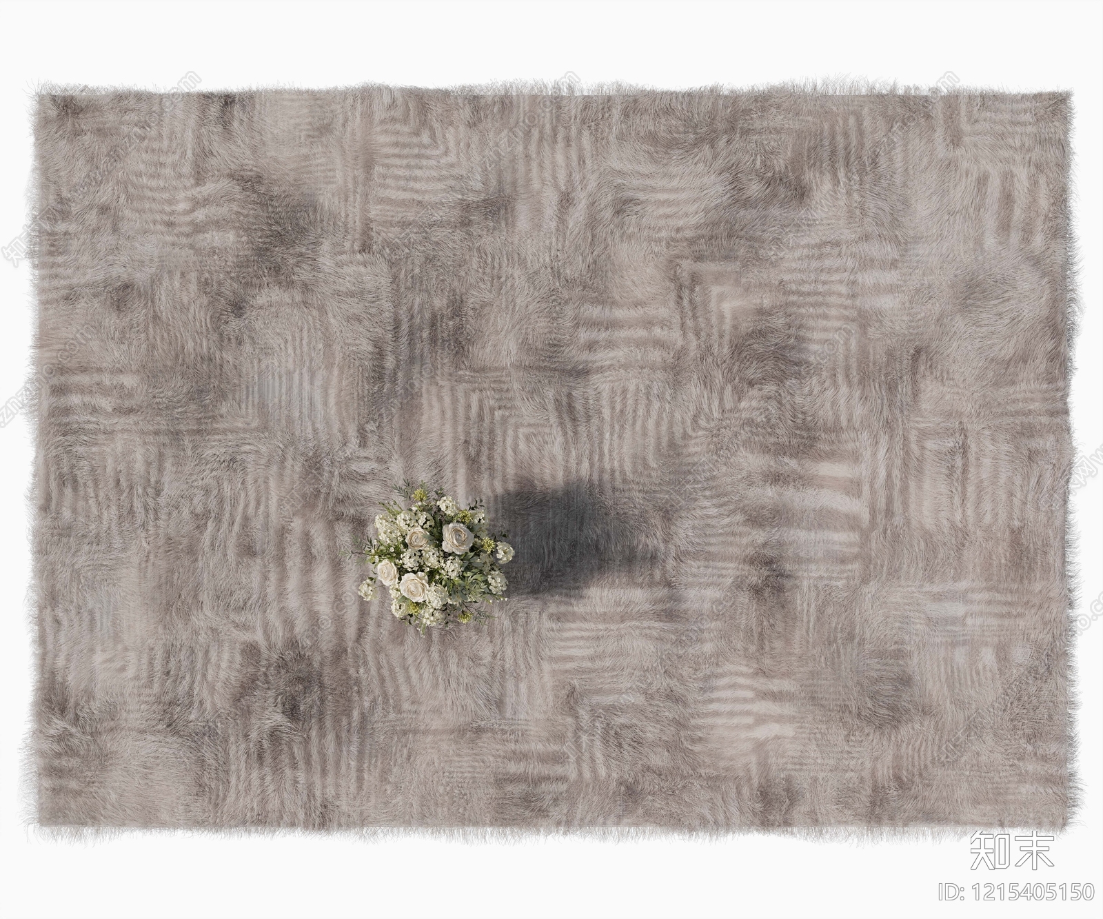 奶油风毛绒地毯3D模型下载【ID:1215405150】