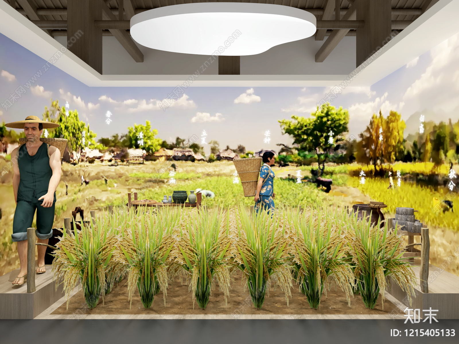 新中式农业展厅3D模型下载【ID:1215405133】