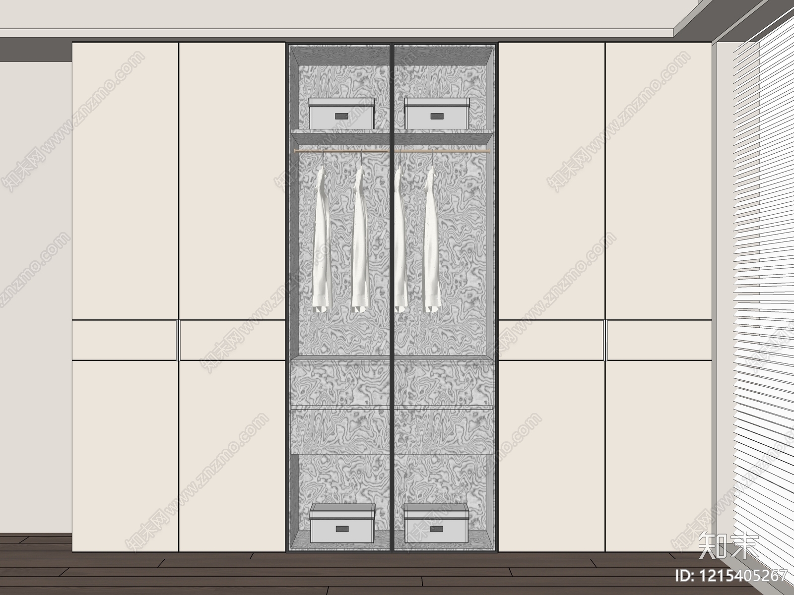 现代简约衣柜SU模型下载【ID:1215405267】