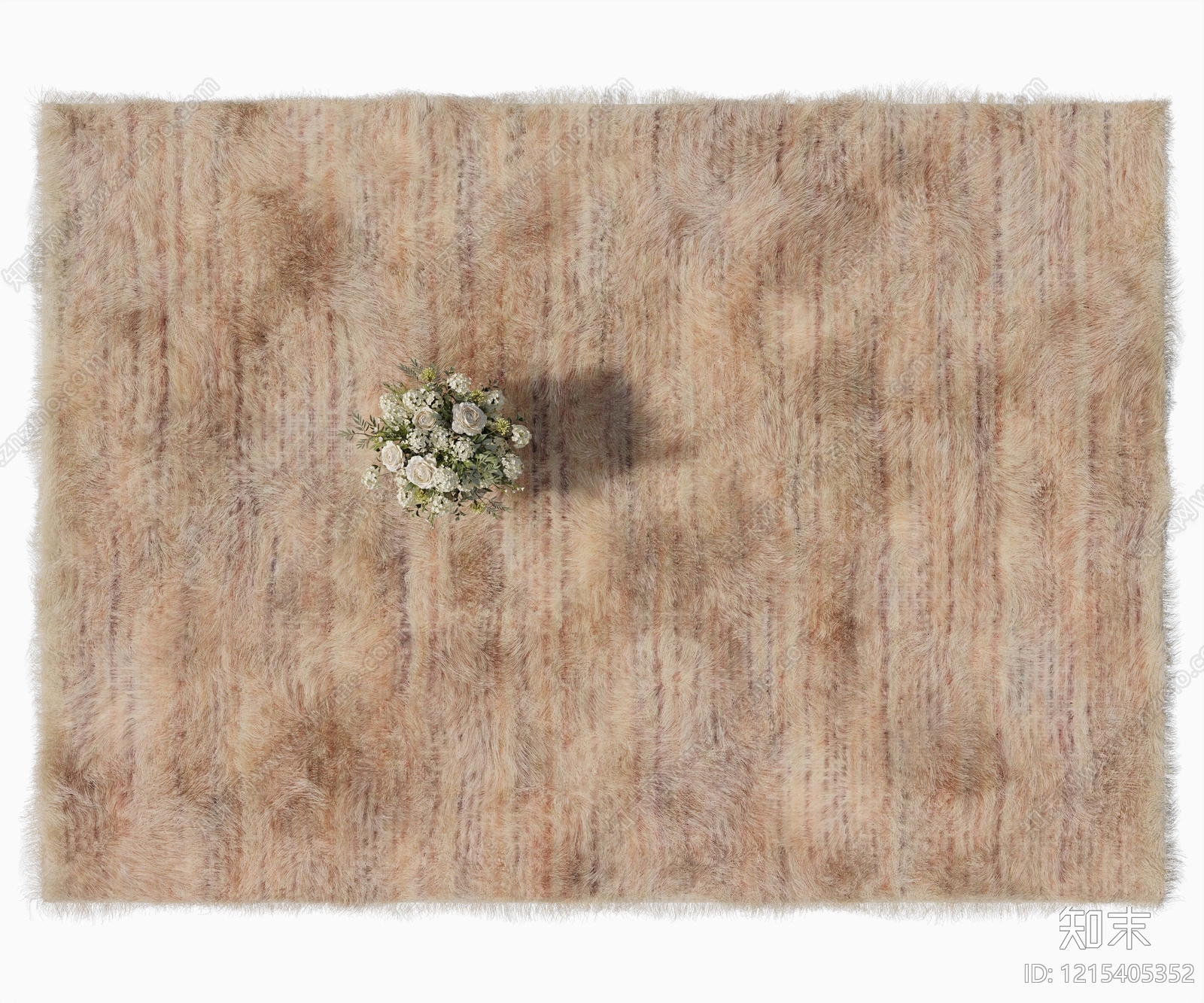 奶油风毛绒地毯3D模型下载【ID:1215405352】