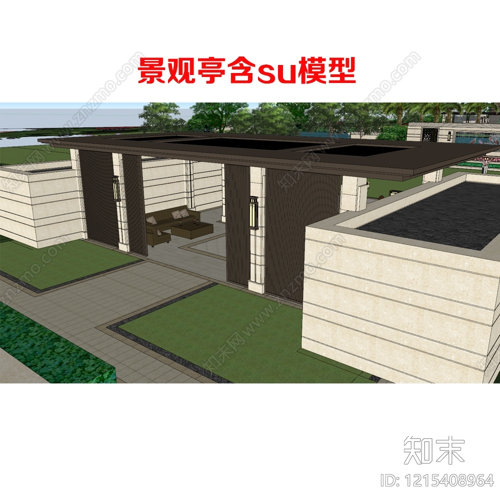 新中式廊架施工图下载【ID:1215408964】