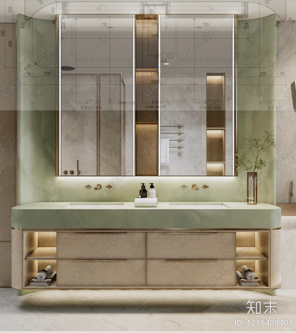 洗手台节点施工图下载【ID:1215409407】