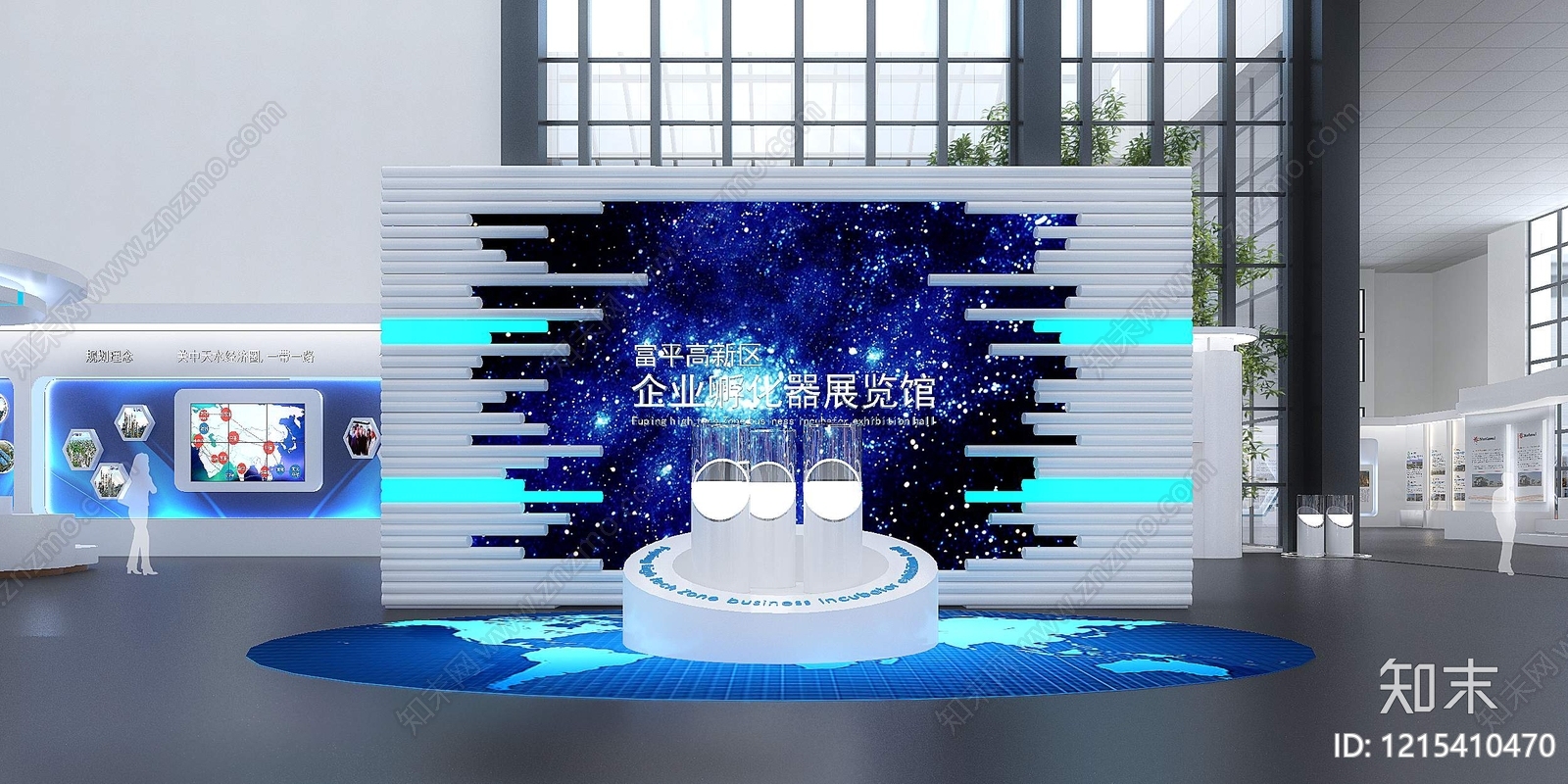 科技风科技展厅3D模型下载【ID:1215410470】