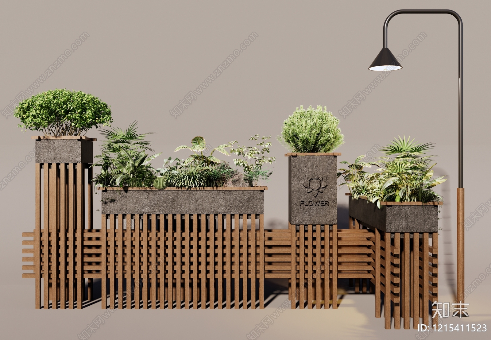 现代景观花钵花器SU模型下载【ID:1215411523】