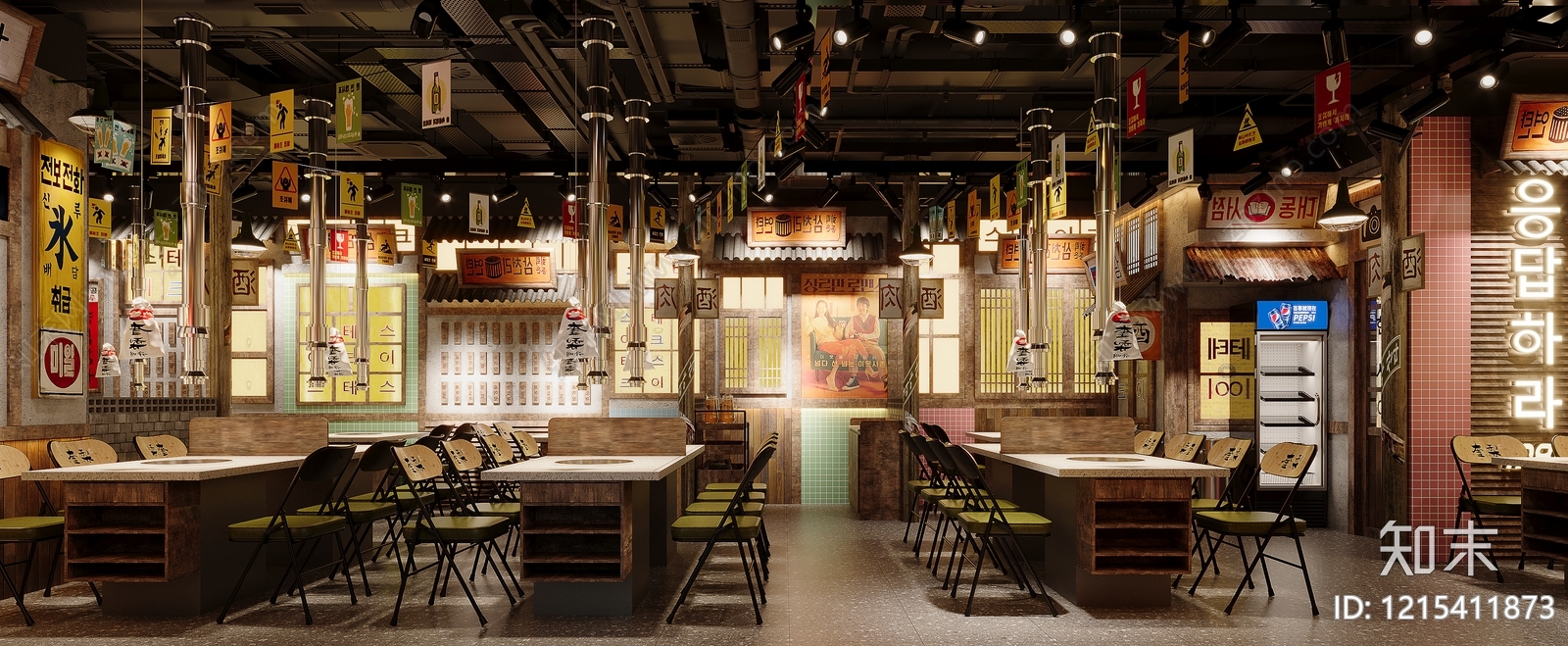 复古烤肉店3D模型下载【ID:1215411873】