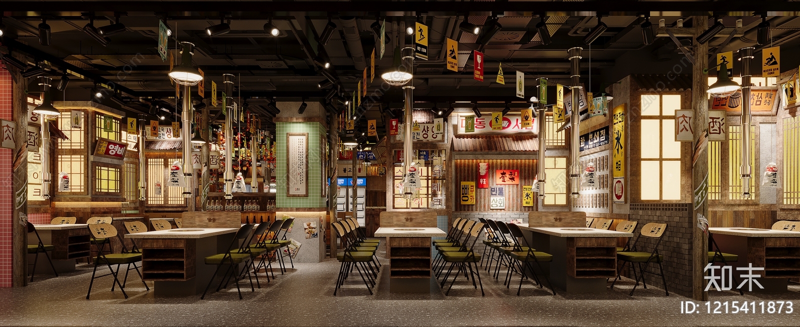 复古烤肉店3D模型下载【ID:1215411873】