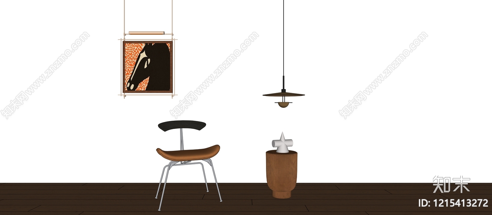 现代风餐椅边几3D模型下载【ID:1215413272】