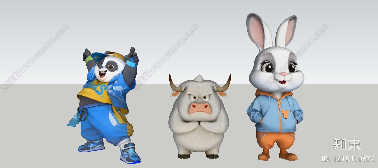 卡通风格虚拟人物SU模型下载【ID:1215419634】