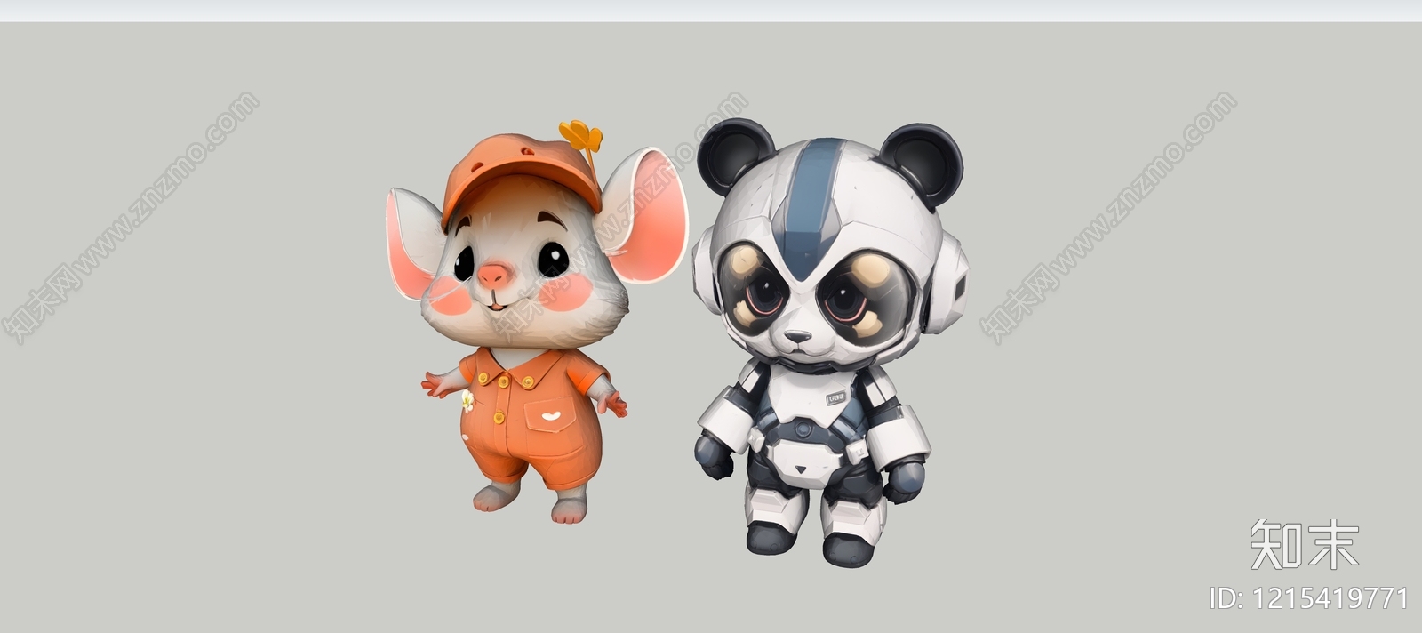 卡通科幻风虚拟人物SU模型下载【ID:1215419771】