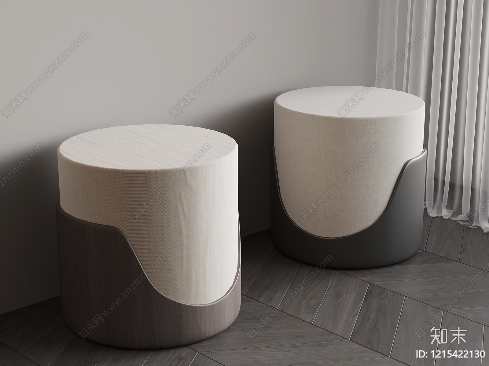 极简沙发凳3D模型下载【ID:1215422130】