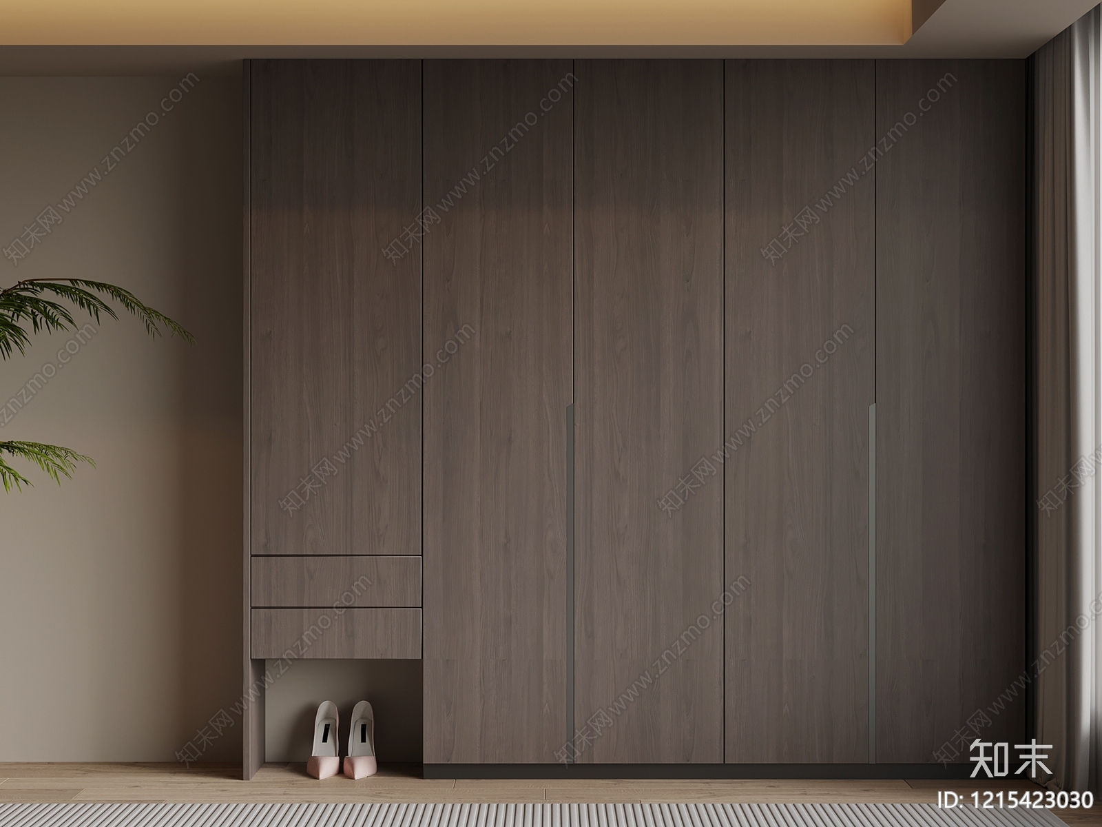 极简衣柜SU模型下载【ID:1215423030】