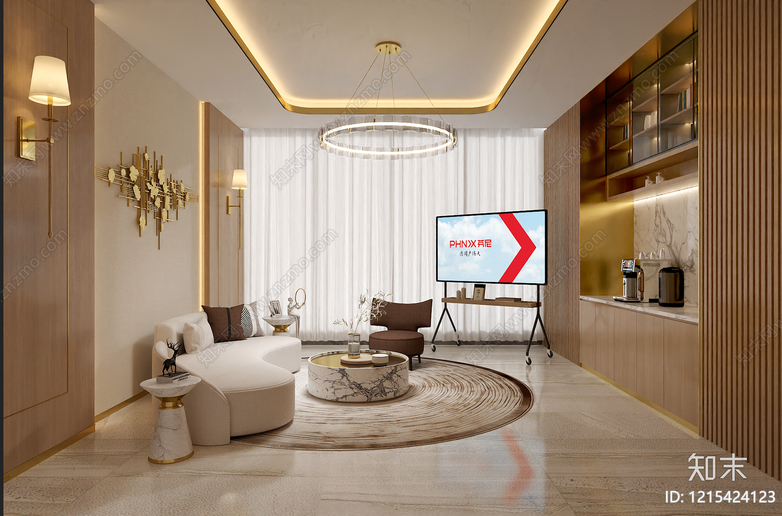 现代接待室SU模型下载【ID:1215424123】