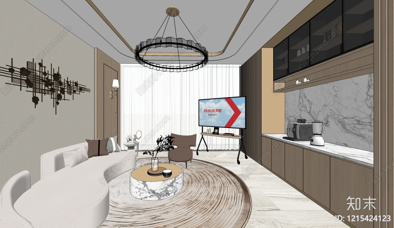 现代接待室SU模型下载【ID:1215424123】