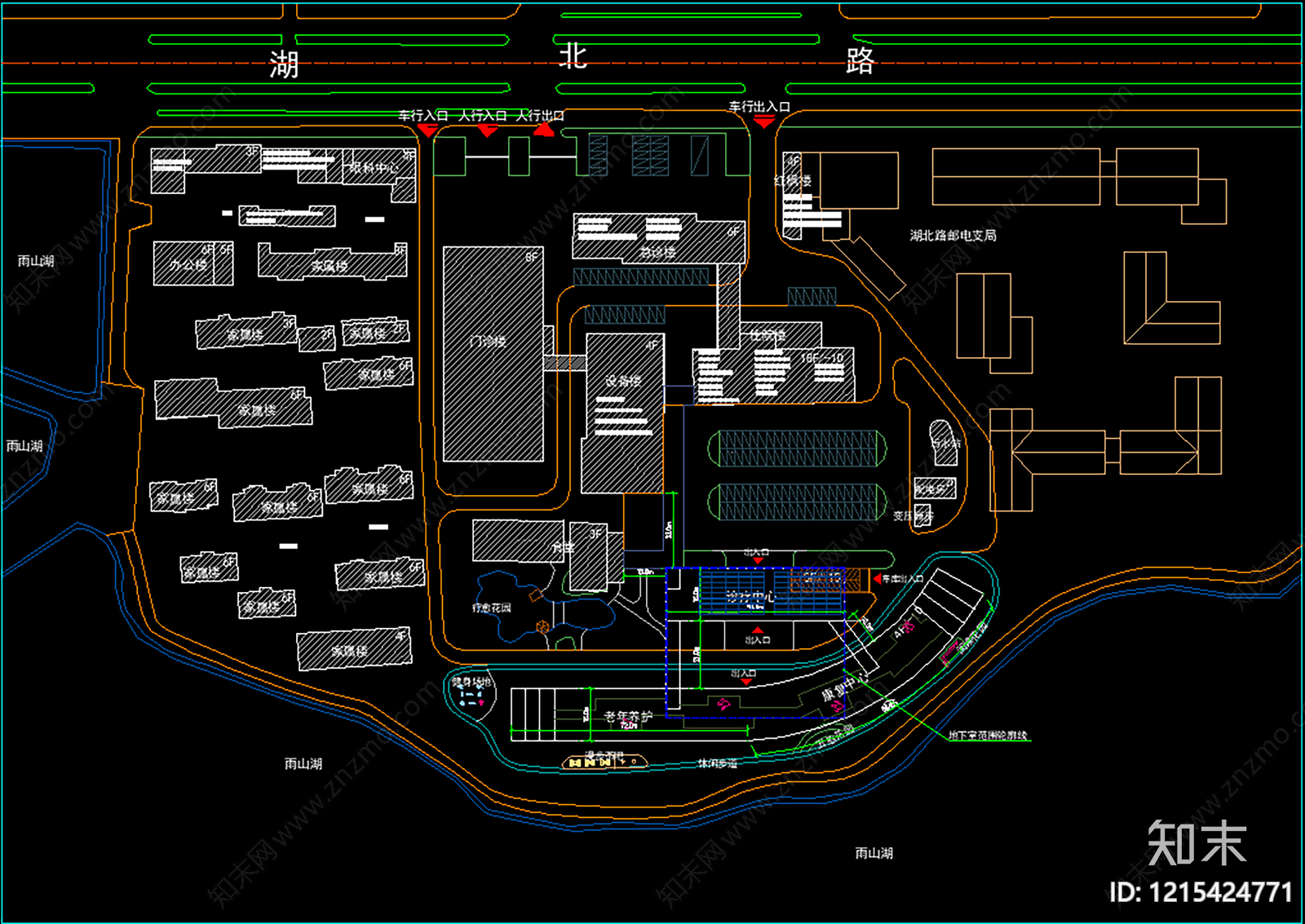 现代医院建筑cad施工图下载【ID:1215424771】
