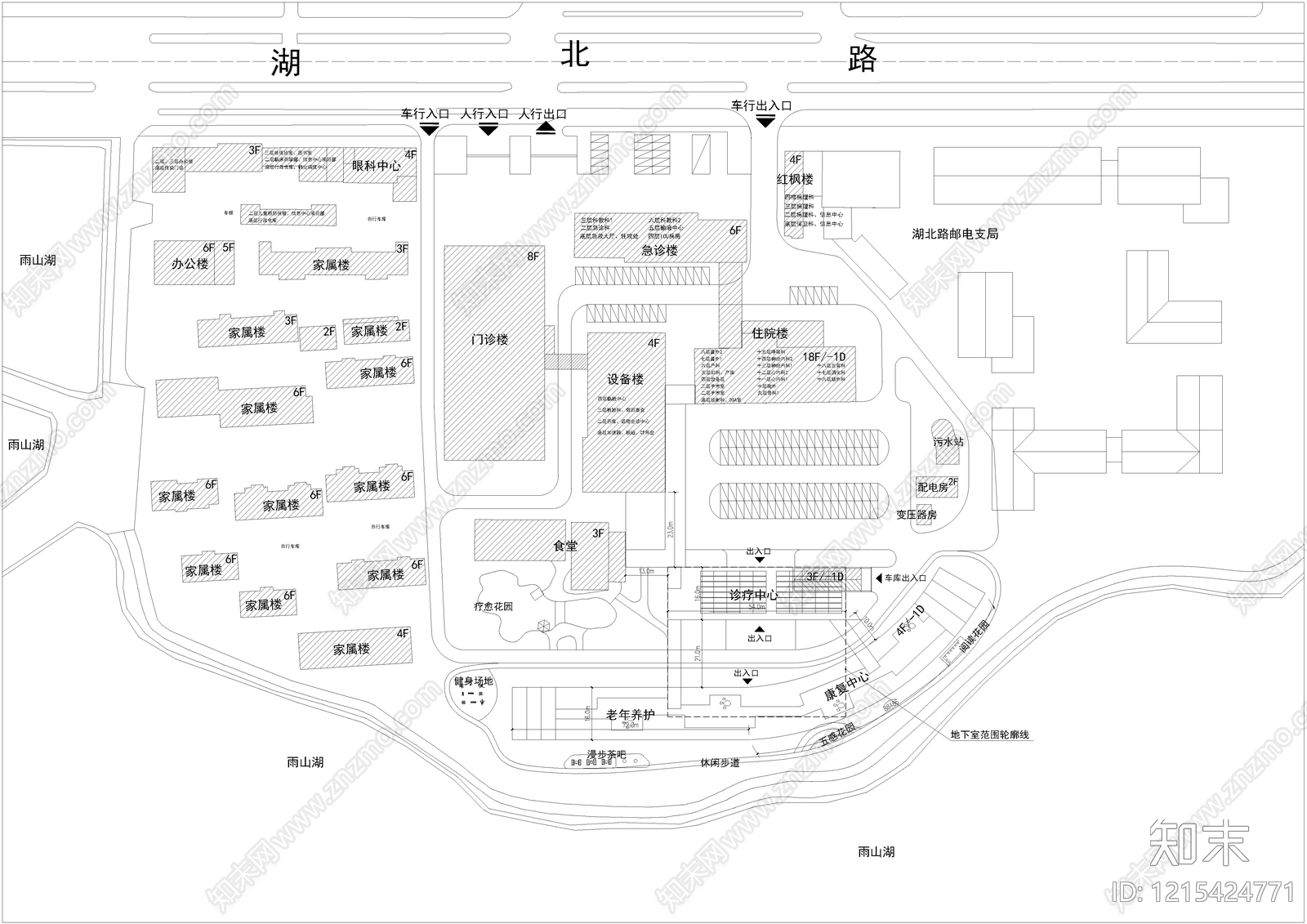 现代医院建筑cad施工图下载【ID:1215424771】