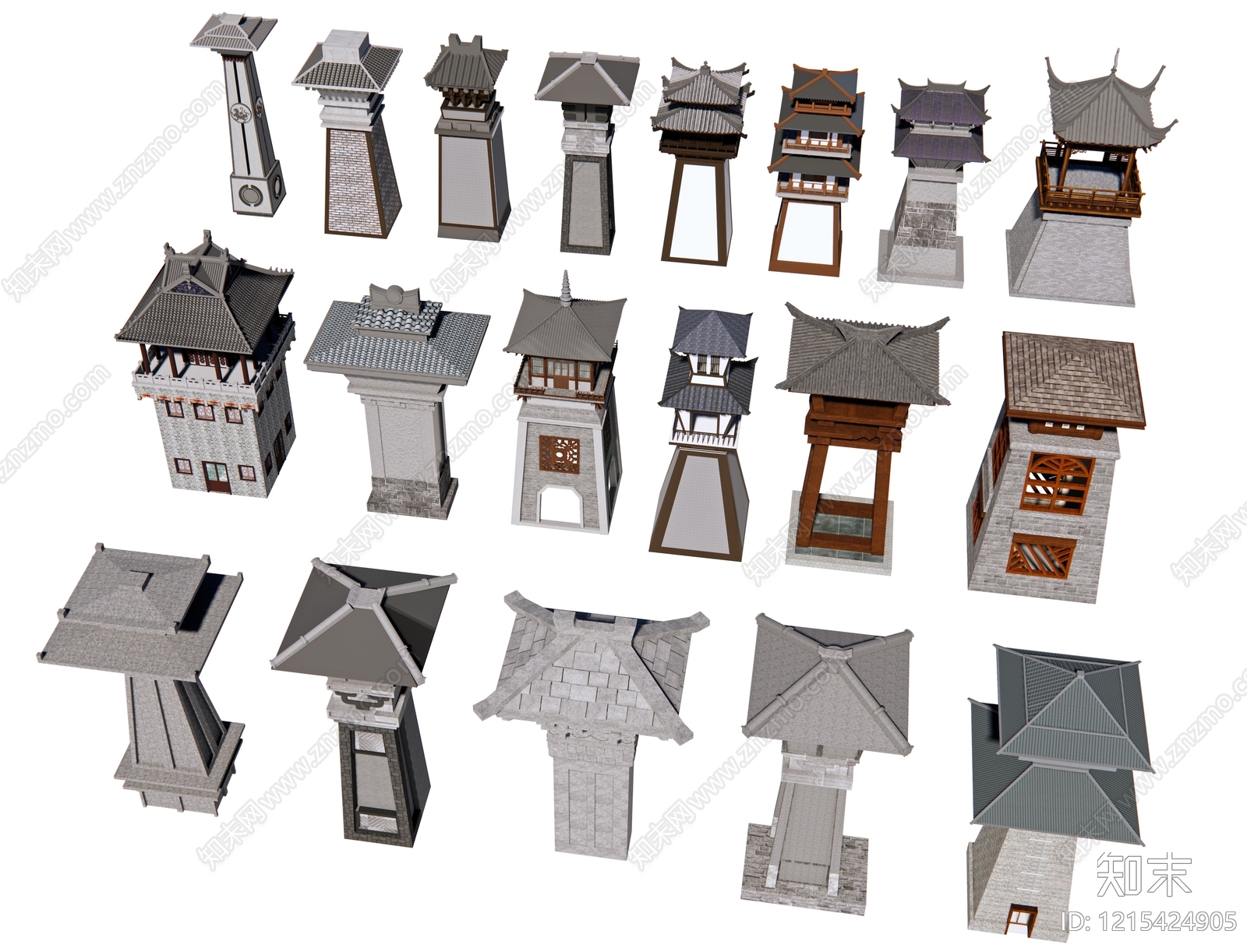 新中式塔楼SU模型下载【ID:1215424905】
