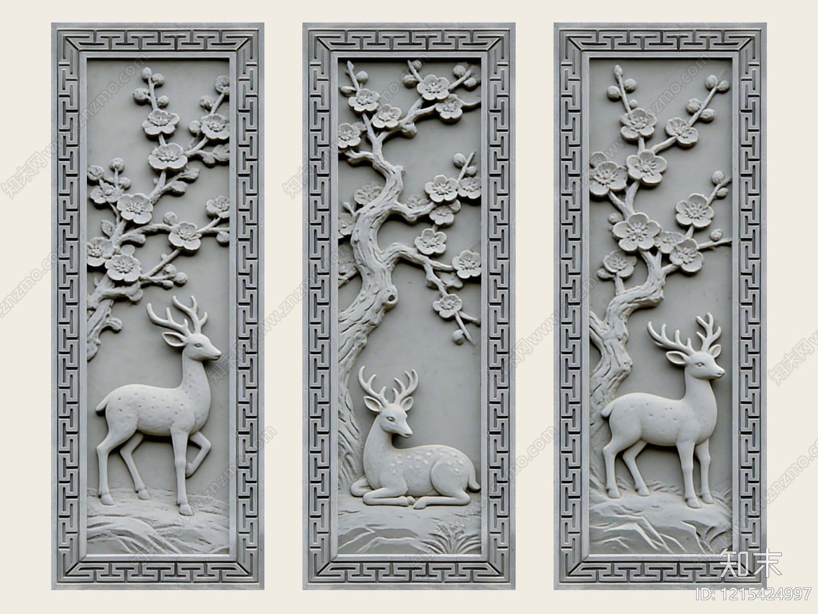 新中式浮雕SU模型下载【ID:1215424997】