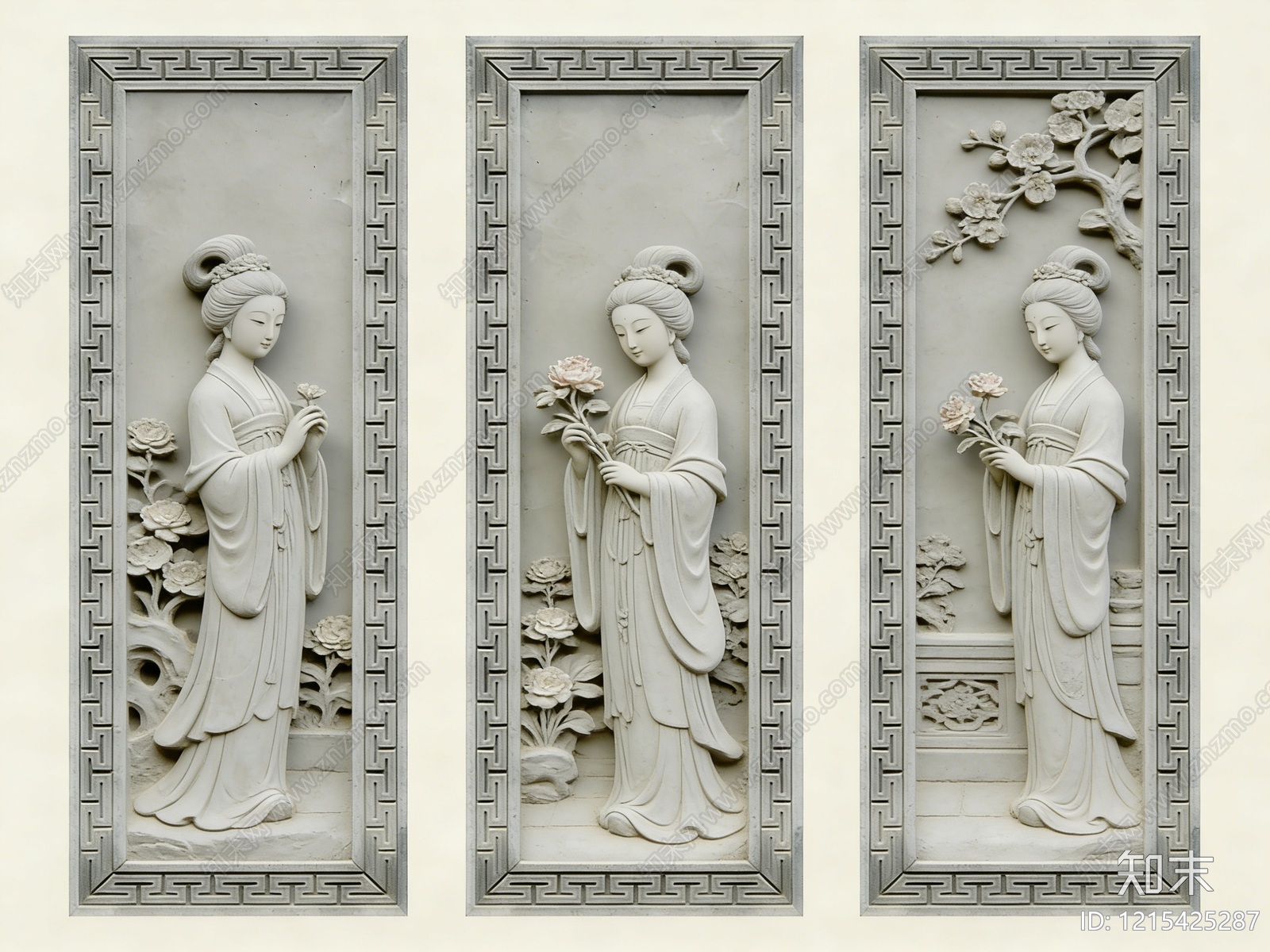 新中式浮雕SU模型下载【ID:1215425287】