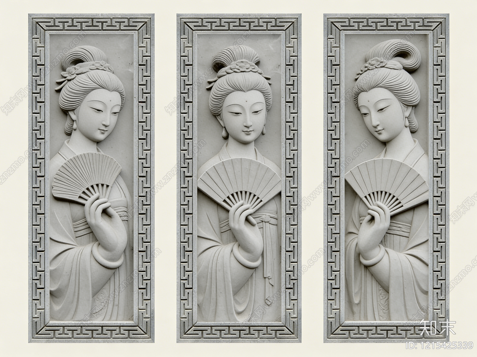 新中式浮雕SU模型下载【ID:1215425339】