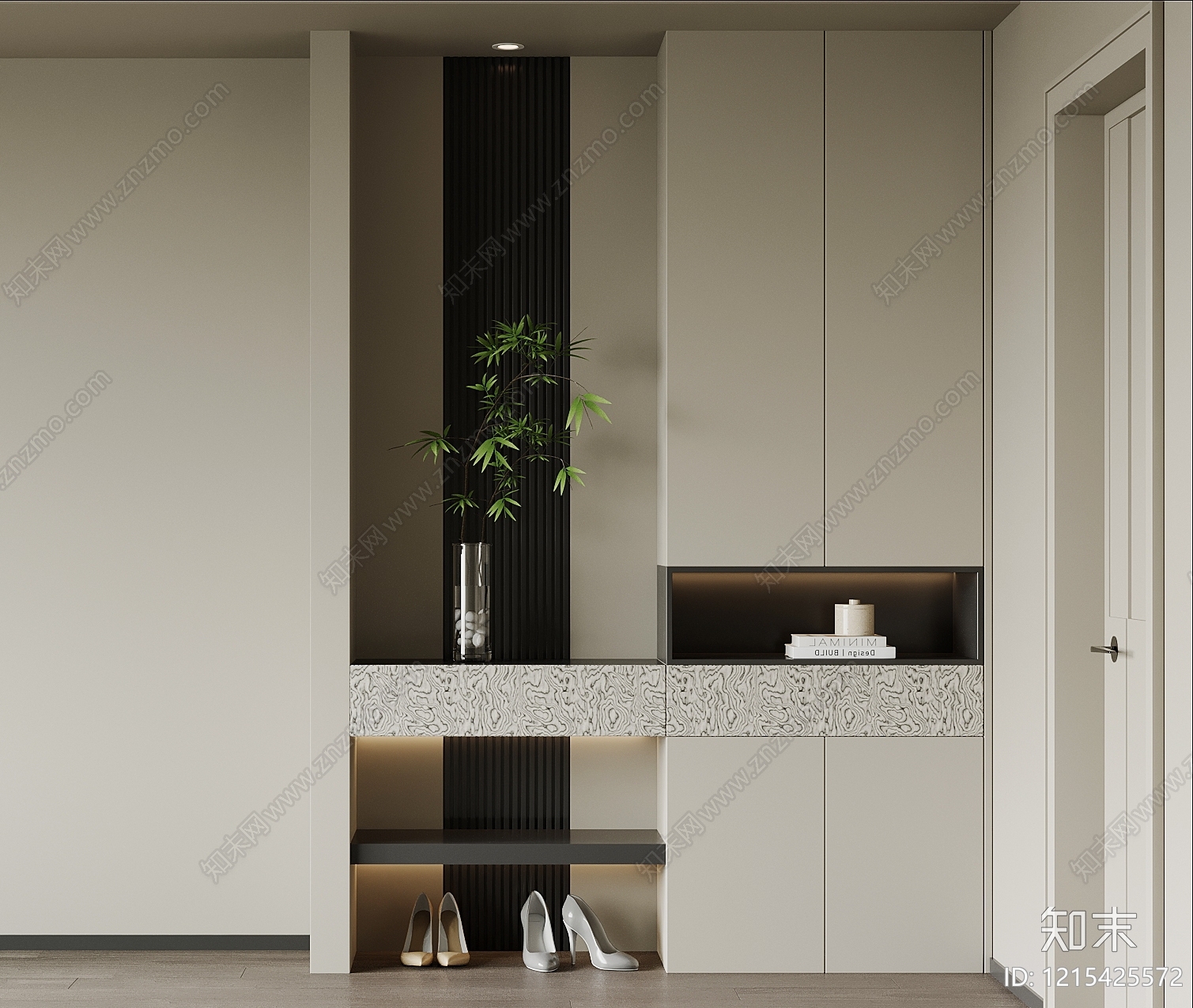 现代极简玄关3D模型下载【ID:1215425572】