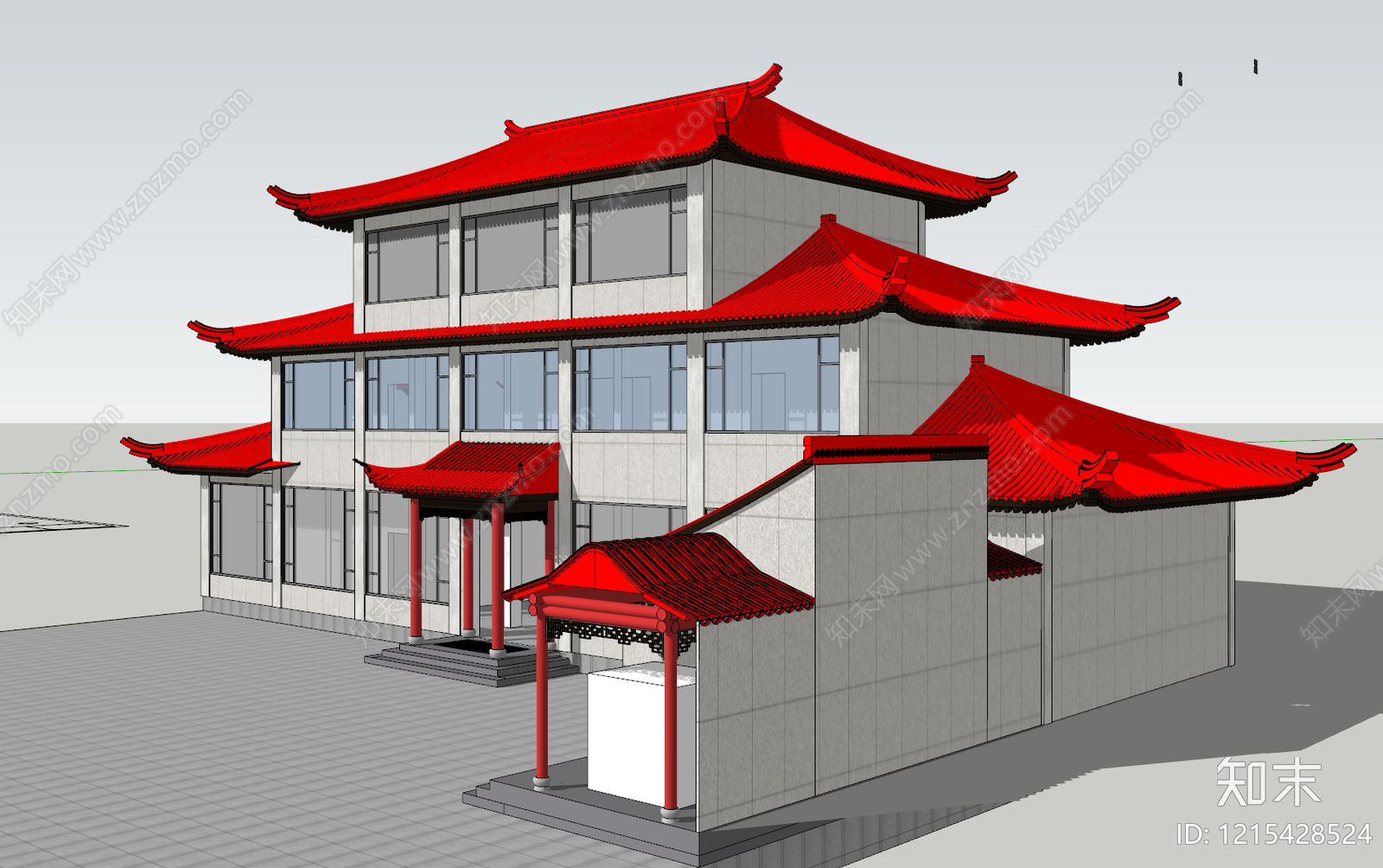 禅意中式别墅建筑cad施工图下载【ID:1215428524】