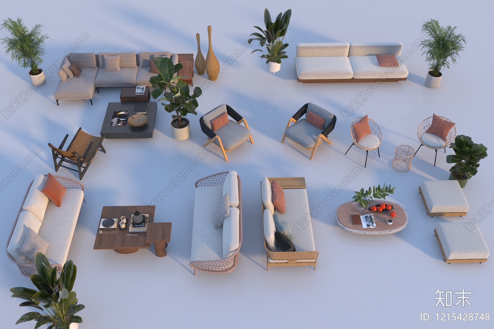 现代简约户外沙发3D模型下载【ID:1215428748】