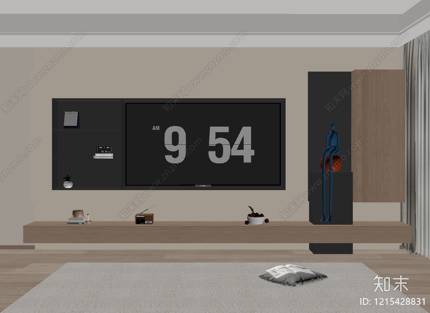 现代背景墙SU模型下载【ID:1215428831】