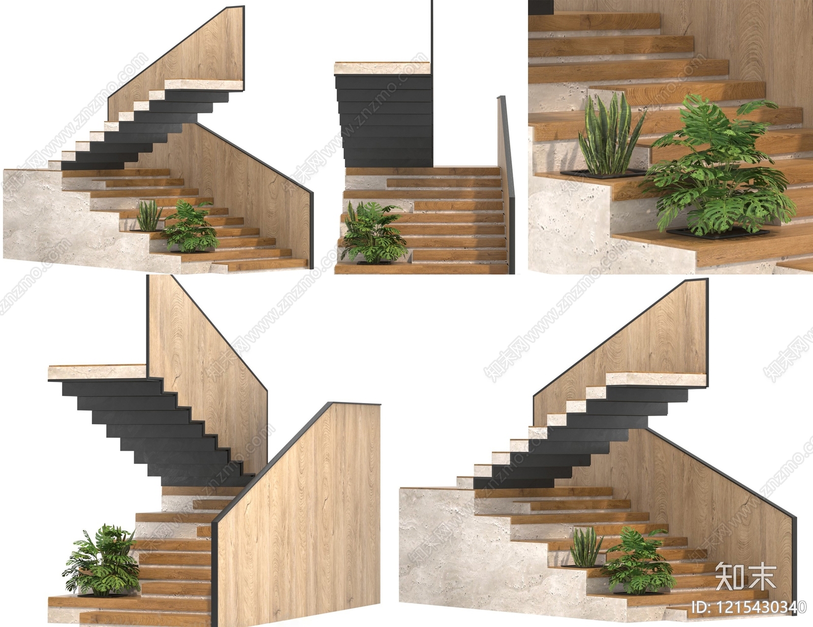 现代简约旋转楼梯3D模型下载【ID:1215430340】