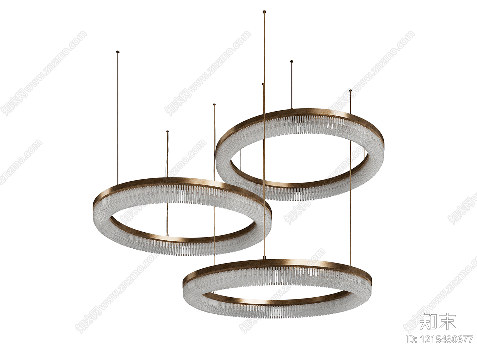 现代轻奢水晶吊灯3D模型下载【ID:1215430677】