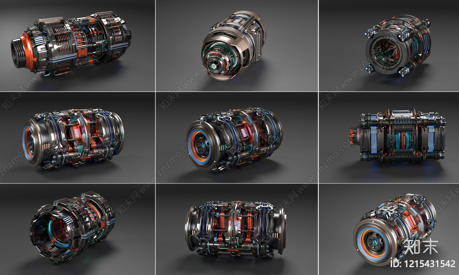 赛博朋克机械风工业设备3D模型下载【ID:1215431542】