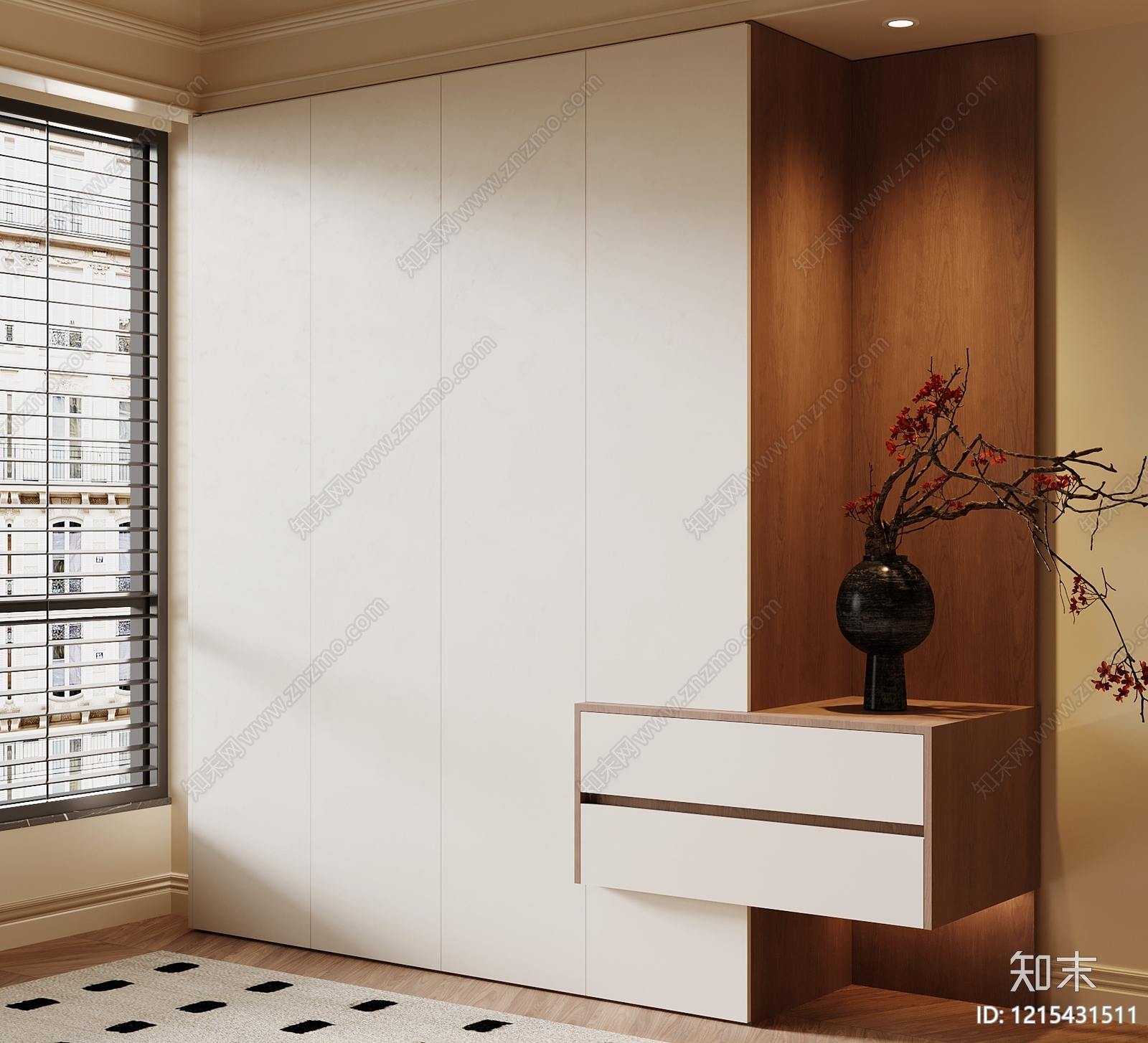 现代简约衣柜SU模型下载【ID:1215431511】