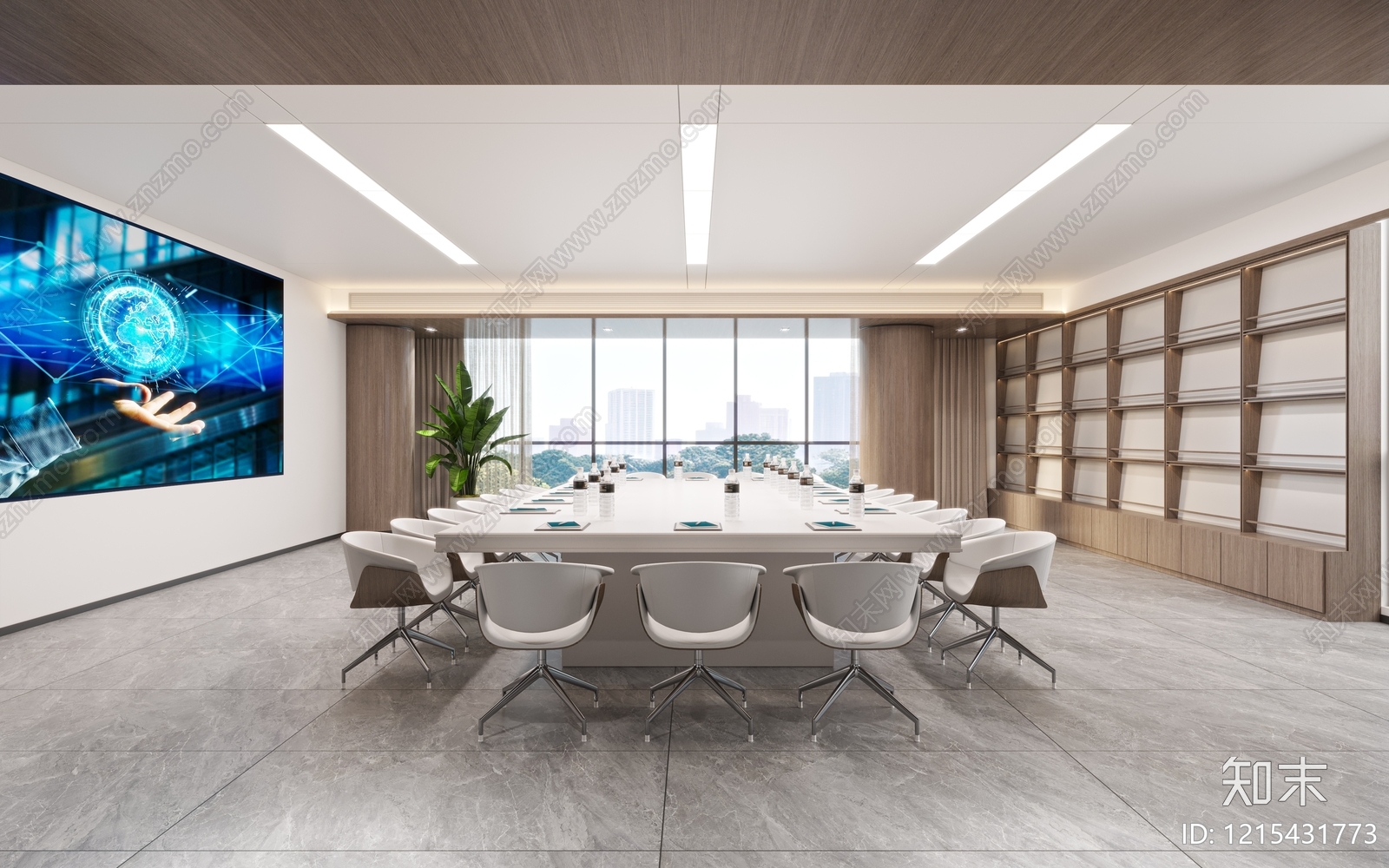 现代简约会议室3D模型下载【ID:1215431773】