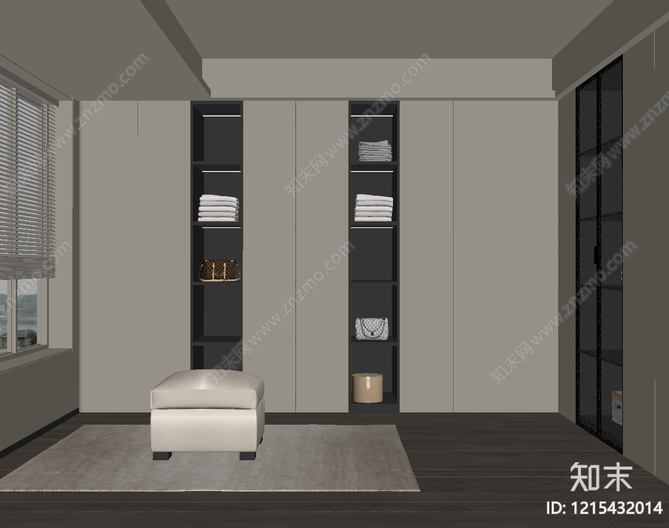 现代衣帽间SU模型下载【ID:1215432014】