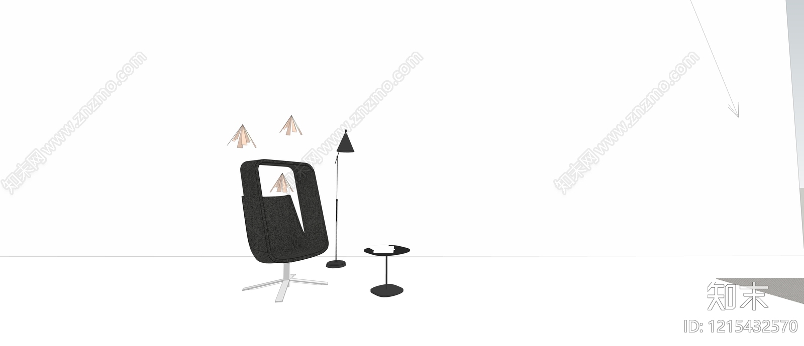 极简休闲椅SU模型下载【ID:1215432570】