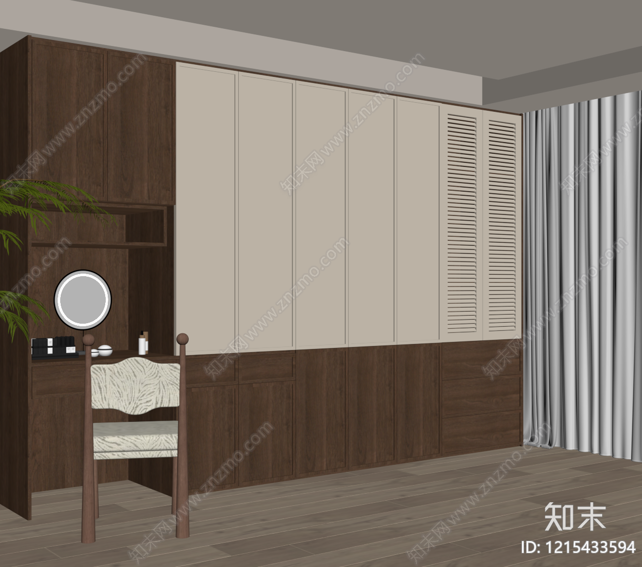 现代衣柜SU模型下载【ID:1215433594】