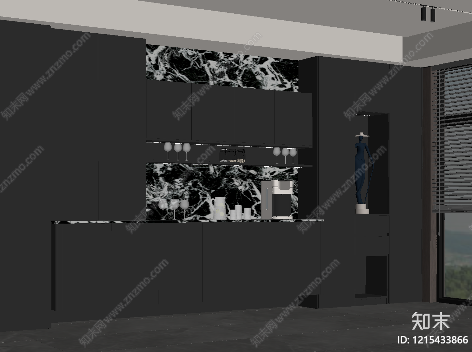 极简橱柜SU模型下载【ID:1215433866】