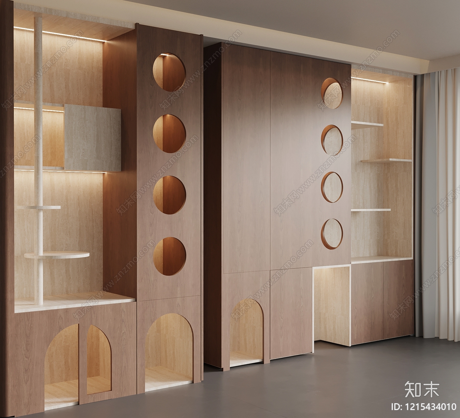 原木风宠物用品3D模型下载【ID:1215434010】
