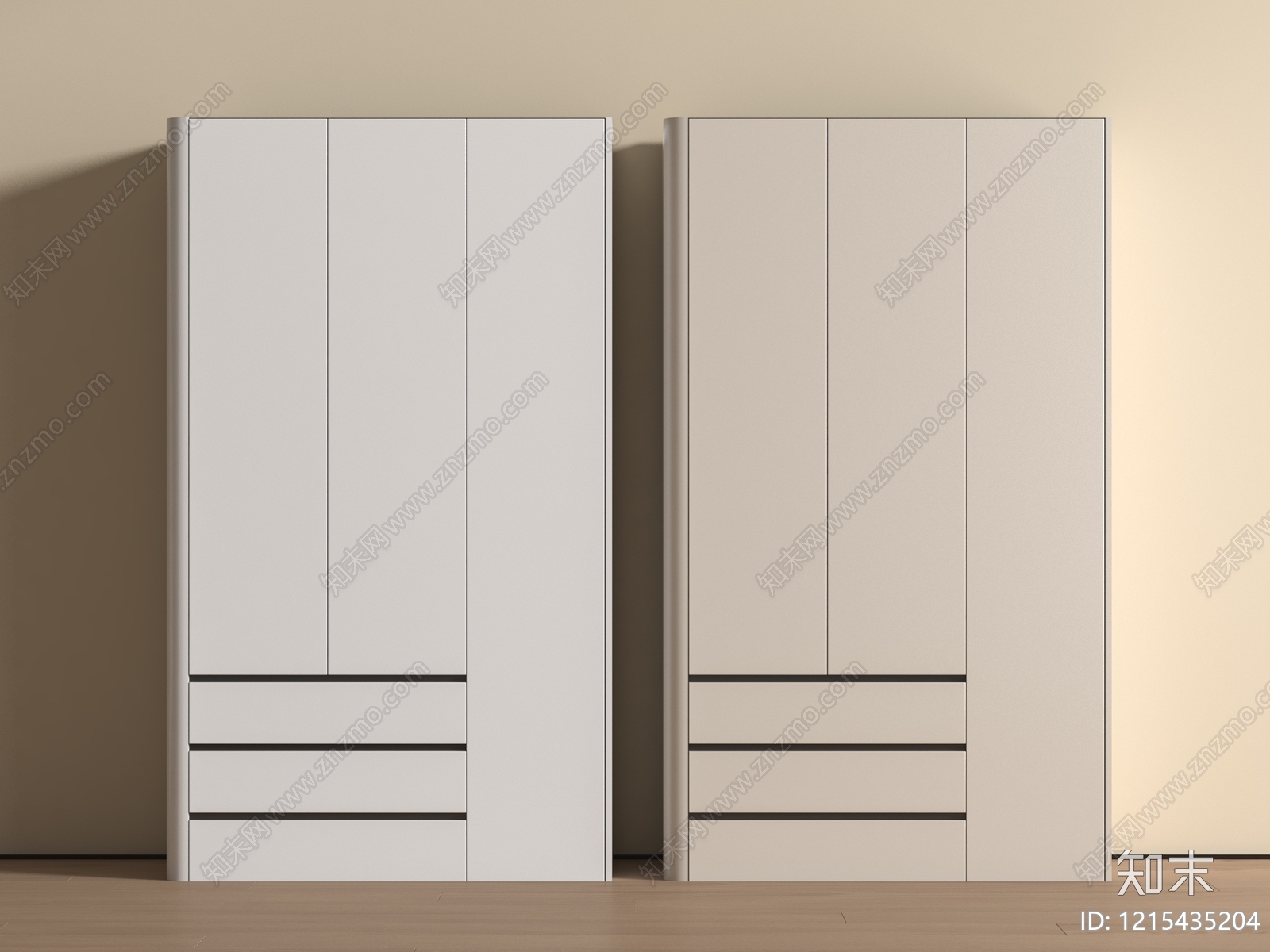 极简衣柜3D模型下载【ID:1215435204】
