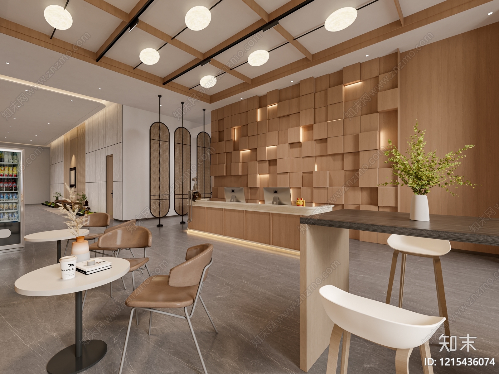 新中式酒店走廊3D模型下载【ID:1215436074】