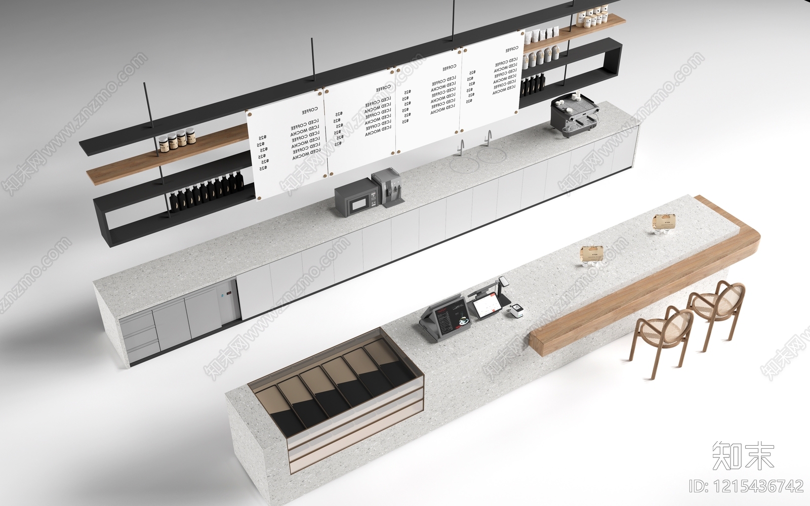 现代简约收银台SU模型下载【ID:1215436742】