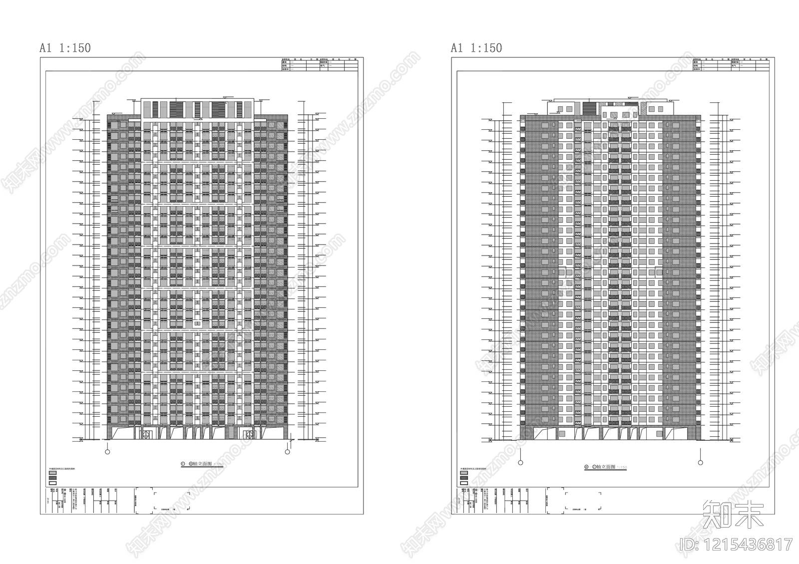 多层住宅cad施工图下载【ID:1215436817】