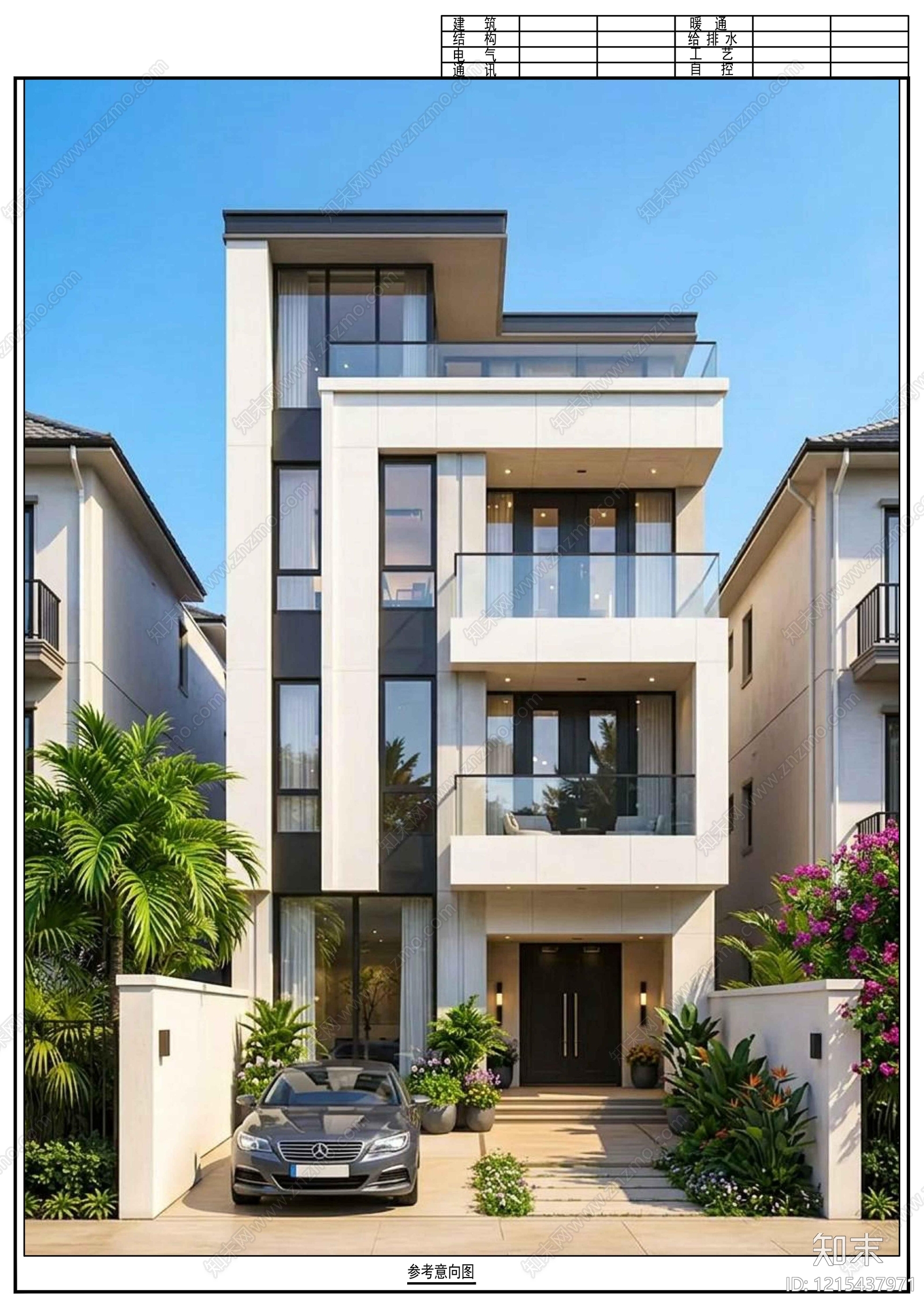 现代别墅建筑cad施工图下载【ID:1215437971】