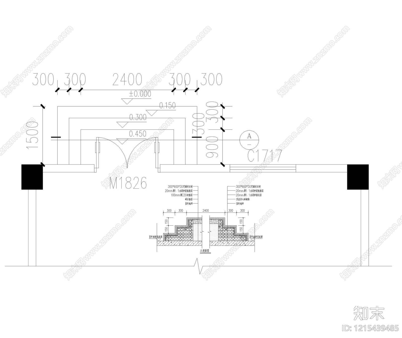 地台节点cad施工图下载【ID:1215439485】