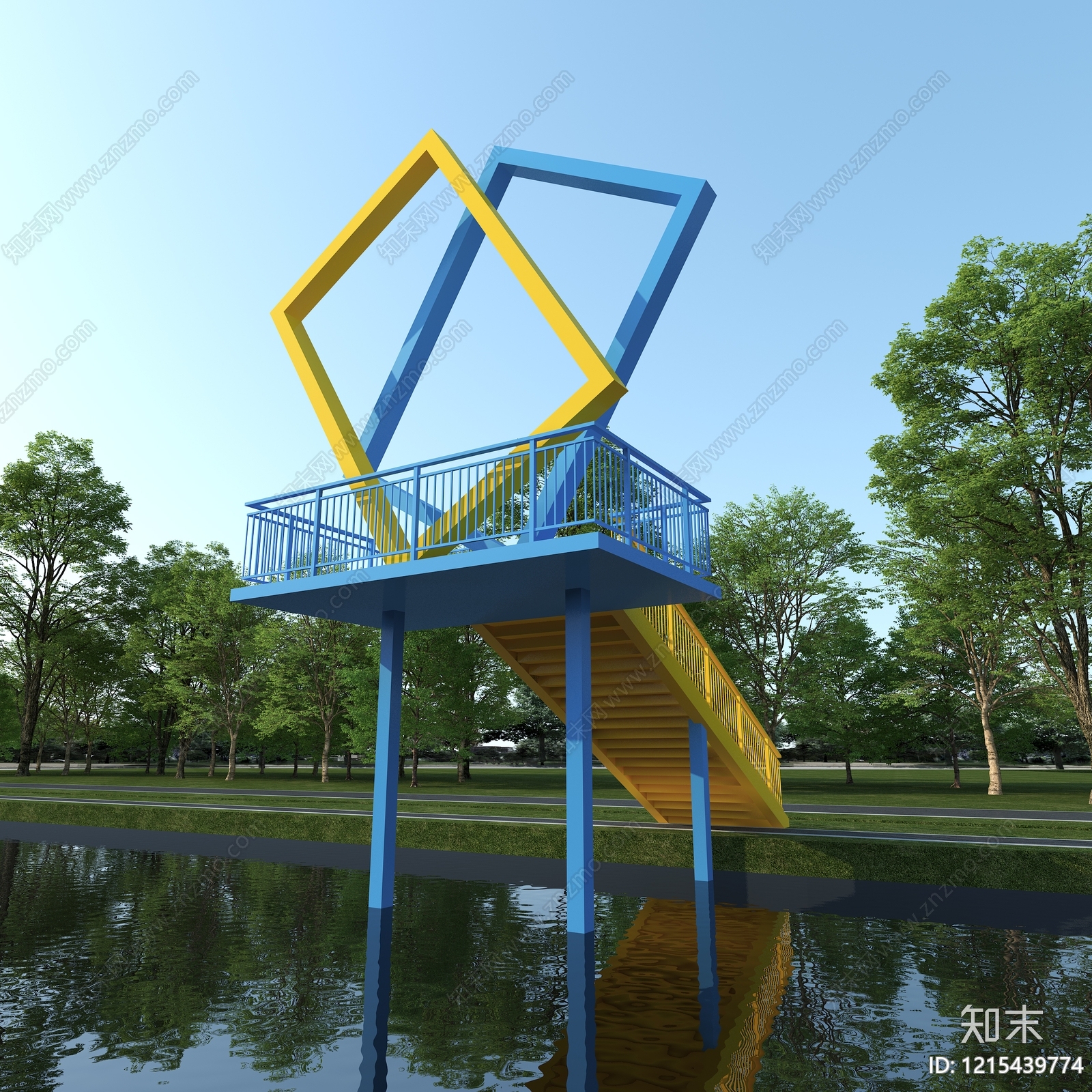 现代主义观景平台3D模型下载【ID:1215439774】