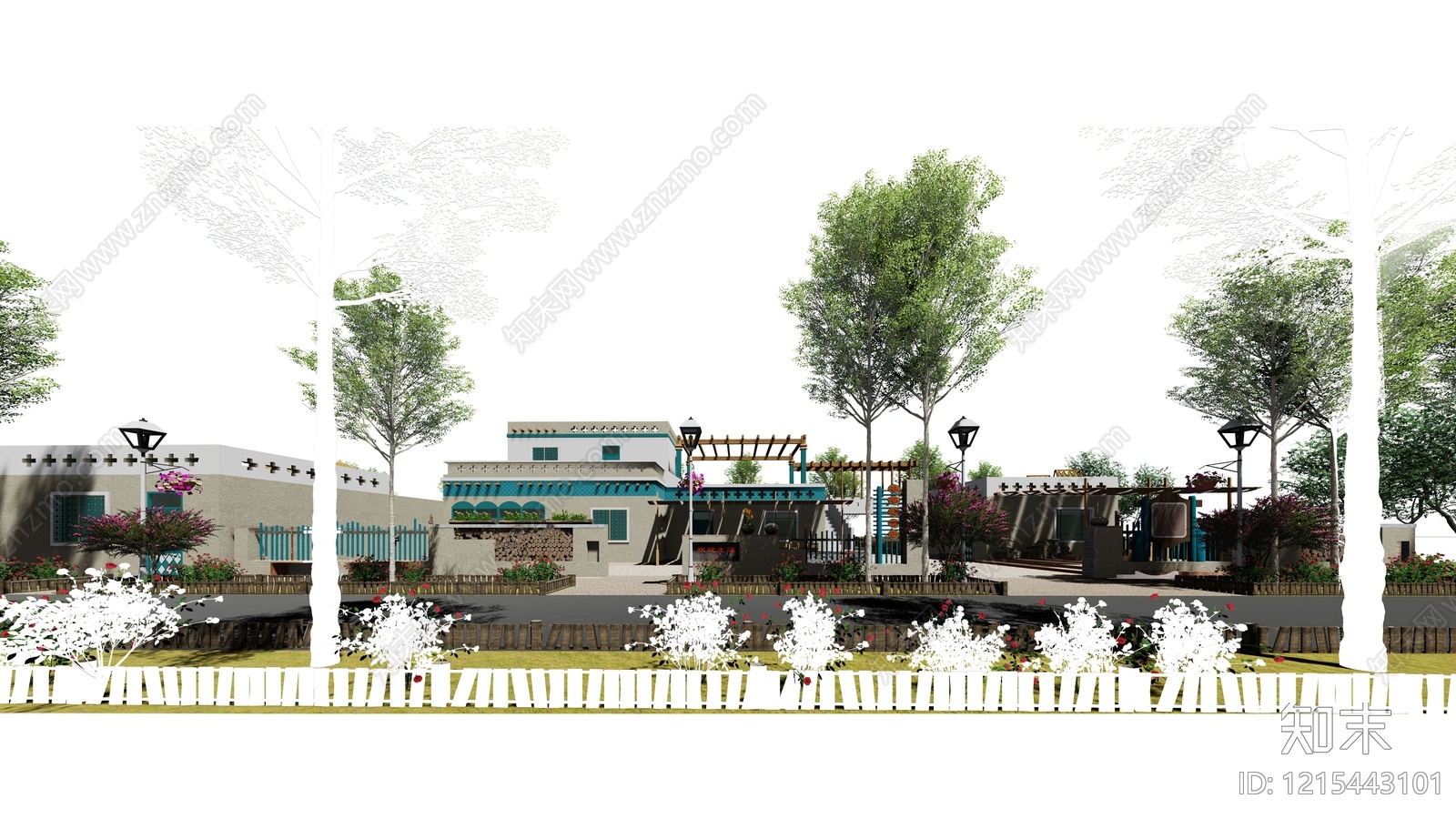 地域主义民宿建筑SU模型下载【ID:1215443101】
