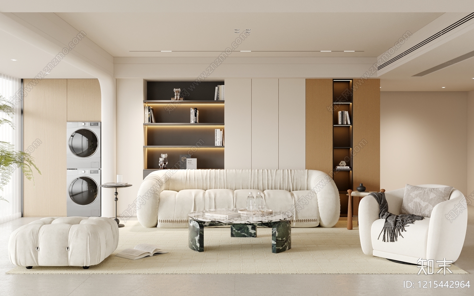 现代家居客厅SU模型下载【ID:1215442964】
