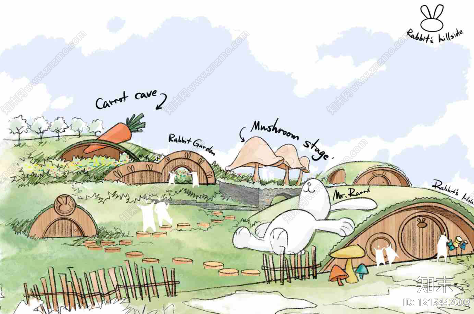 现代原木游乐园景观下载【ID:1215442003】