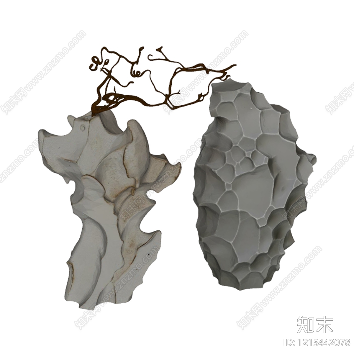 新中式摆件组合SU模型下载【ID:1215442078】