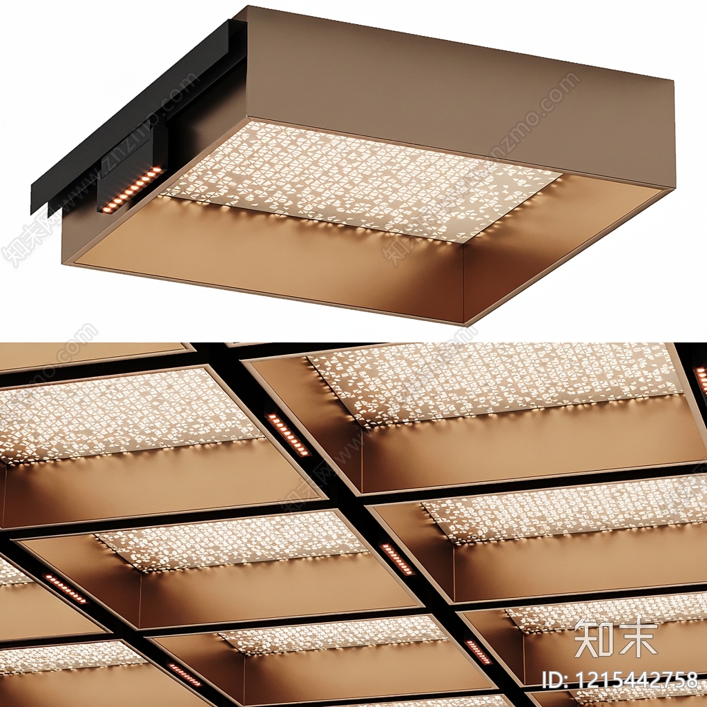 现代极简格栅灯SU模型下载【ID:1215442758】